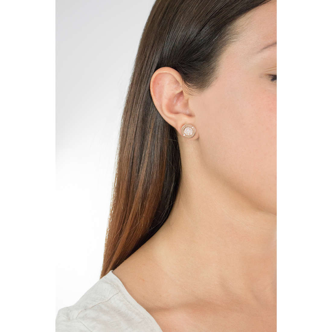 MICHAEL KORS Womens Padlock Drop Earrings Pave Crystals Rose Gold Tone   eBay
