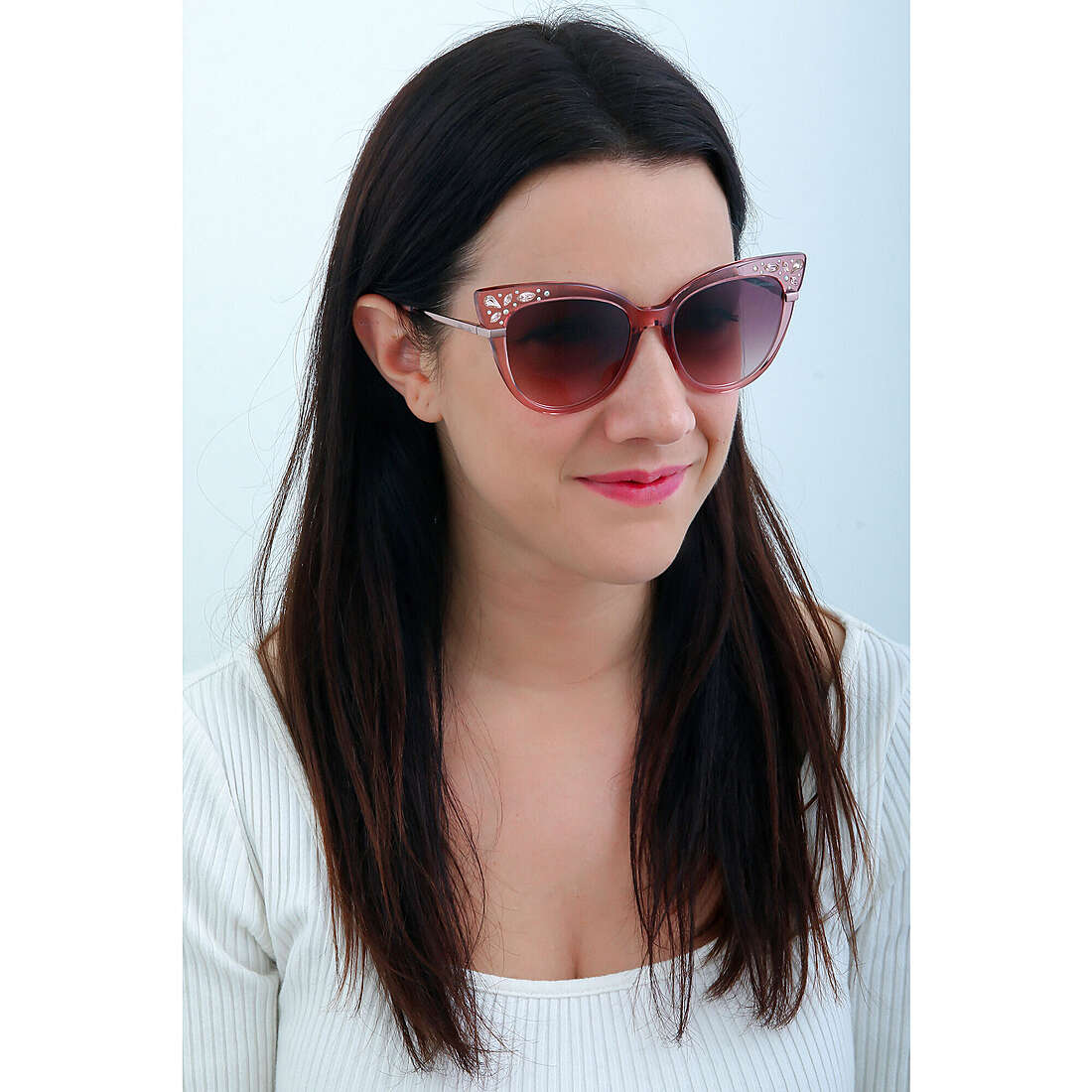 Blumarine occhiali da sole donna SBM835S550838 indosso