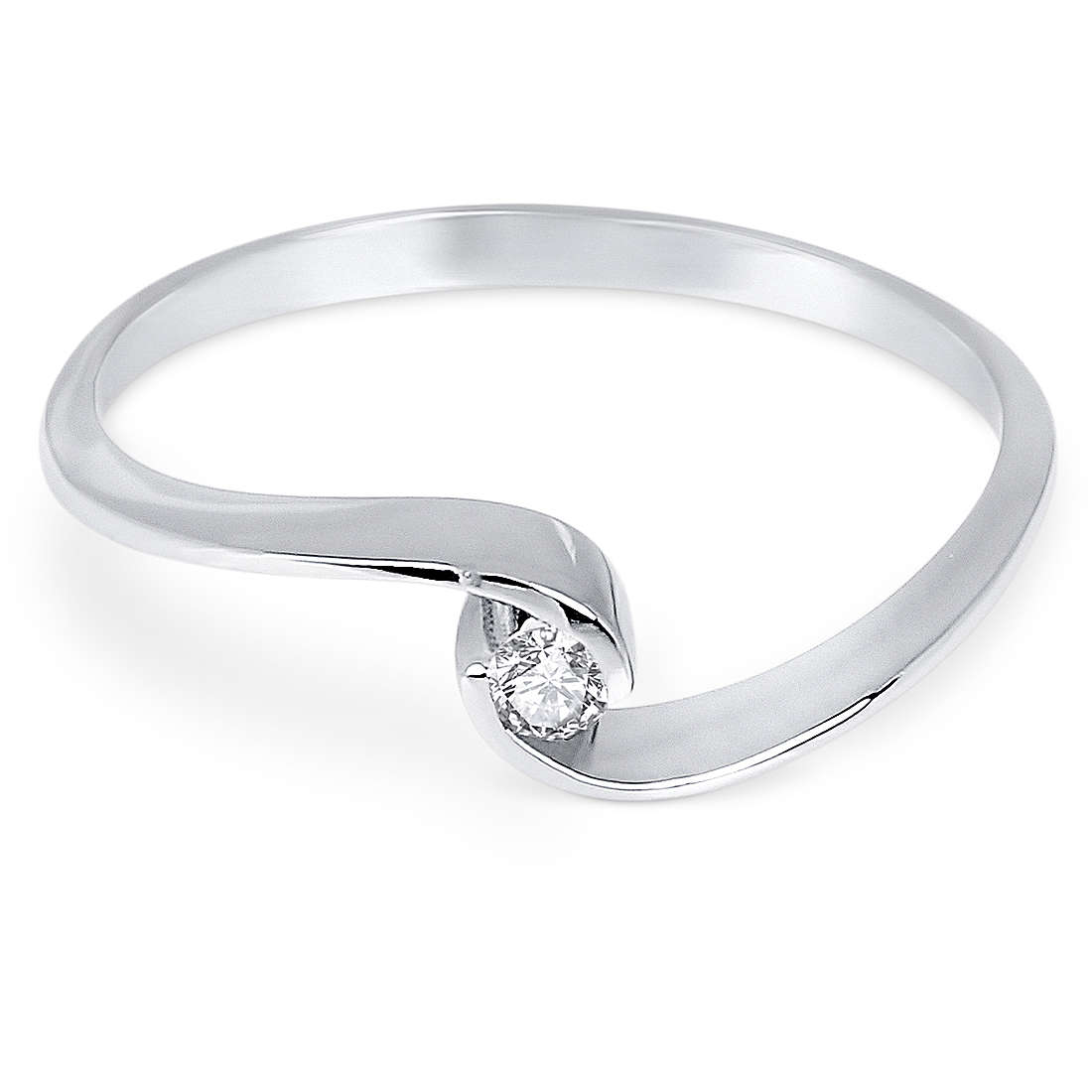 anello fidanzamento Solitario GioiaPura Oro e Diamanti GIDASB-005W