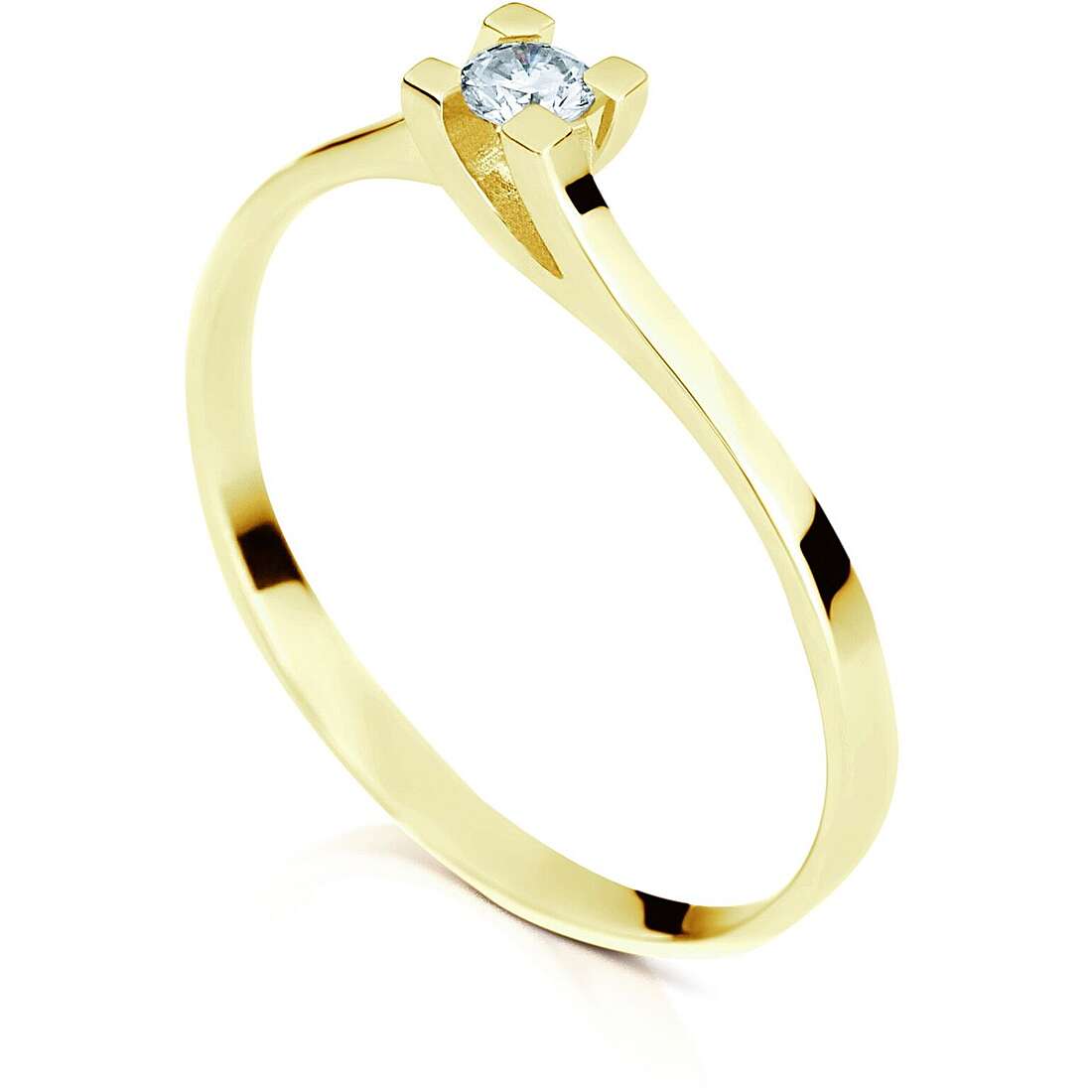 anello fidanzamento Solitario GioiaPura Oro e Diamanti GIDASGG-010Y
