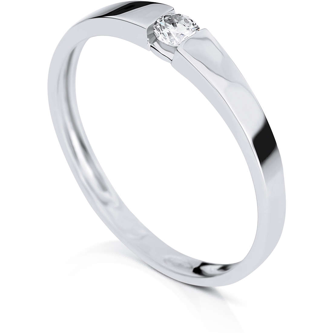 anello fidanzamento Solitario GioiaPura Oro e Diamanti GIDASMM-010W