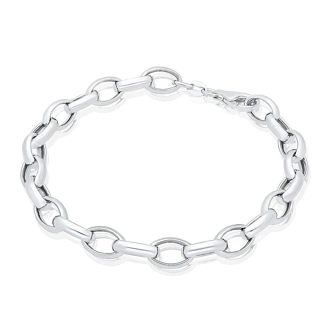 Bracciale catena in argento bianco e bimba personalizzabile