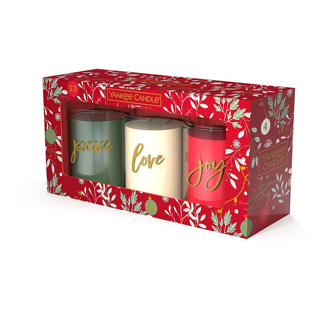 Candela Yankee Candle Box Regalo Natale colore Bianco, Rosso, Verde 1706801E