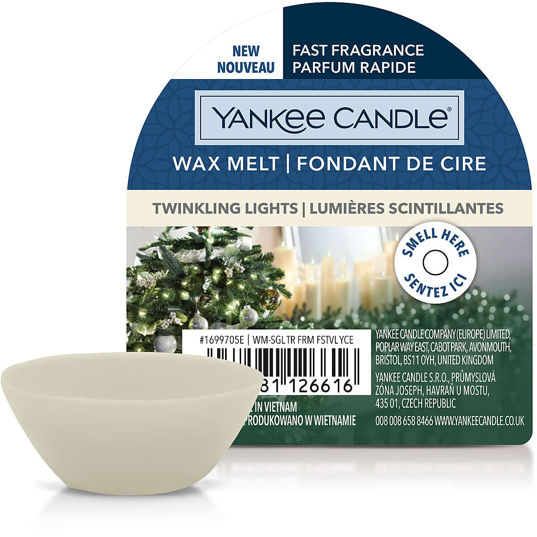 Candela Yankee Candle Cera da Fondere Natale colore Bianco 1699707E