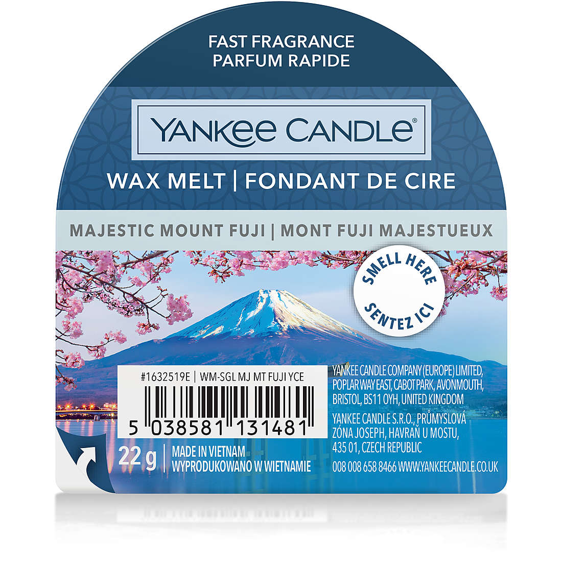 Candela Yankee Candle Cera da Fondere Sakura Blossom colore Blu 1632519E