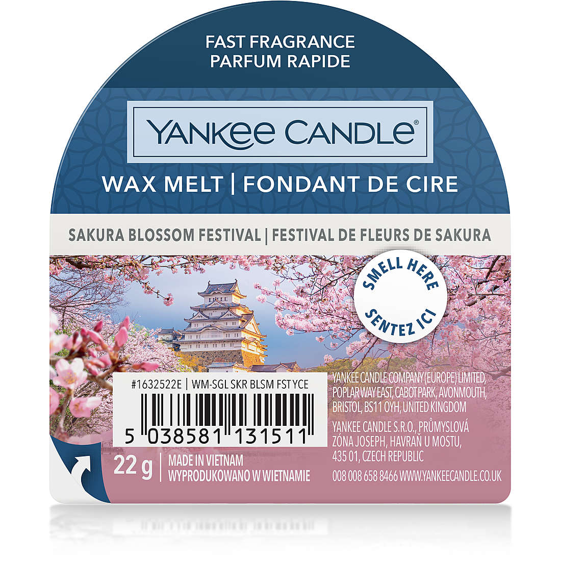 Candela Yankee Candle Cera da Fondere Sakura Blossom colore Rosa 1632522E