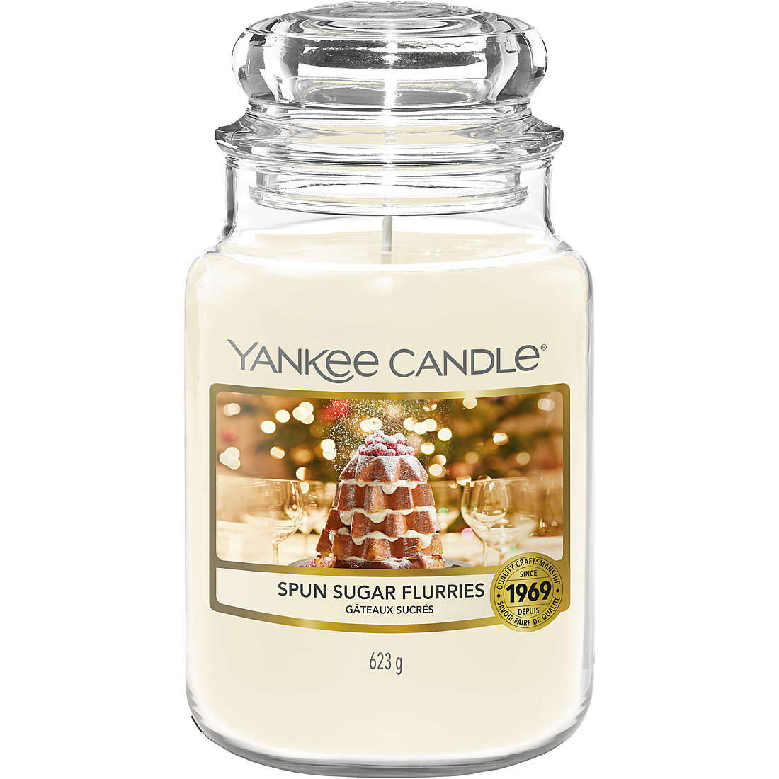 Candela Yankee Candle Giara, Grande Snow Globe Wonderland colore Bianco 1720943E