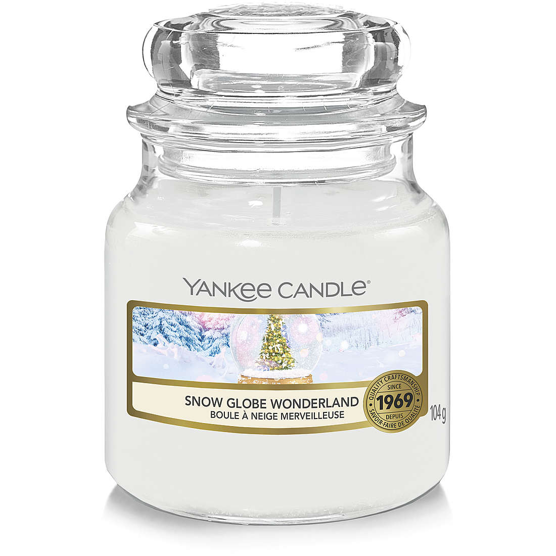 Candela Yankee Candle Giara, Piccola Snow Globe Wonderland colore Bianco 1721033E