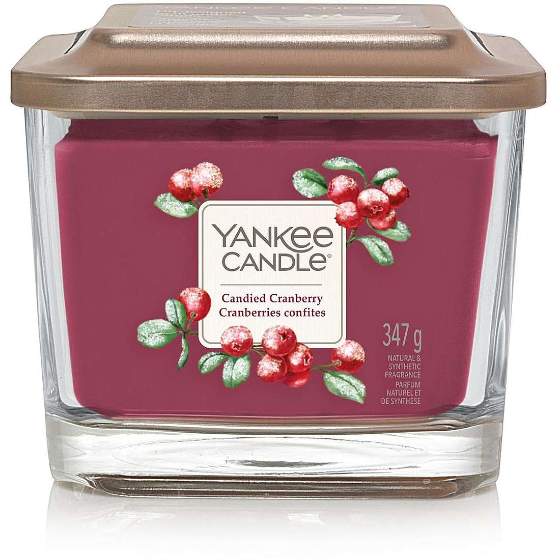 Candela Yankee Candle Quadrata, Media colore Rosso 1631296E
