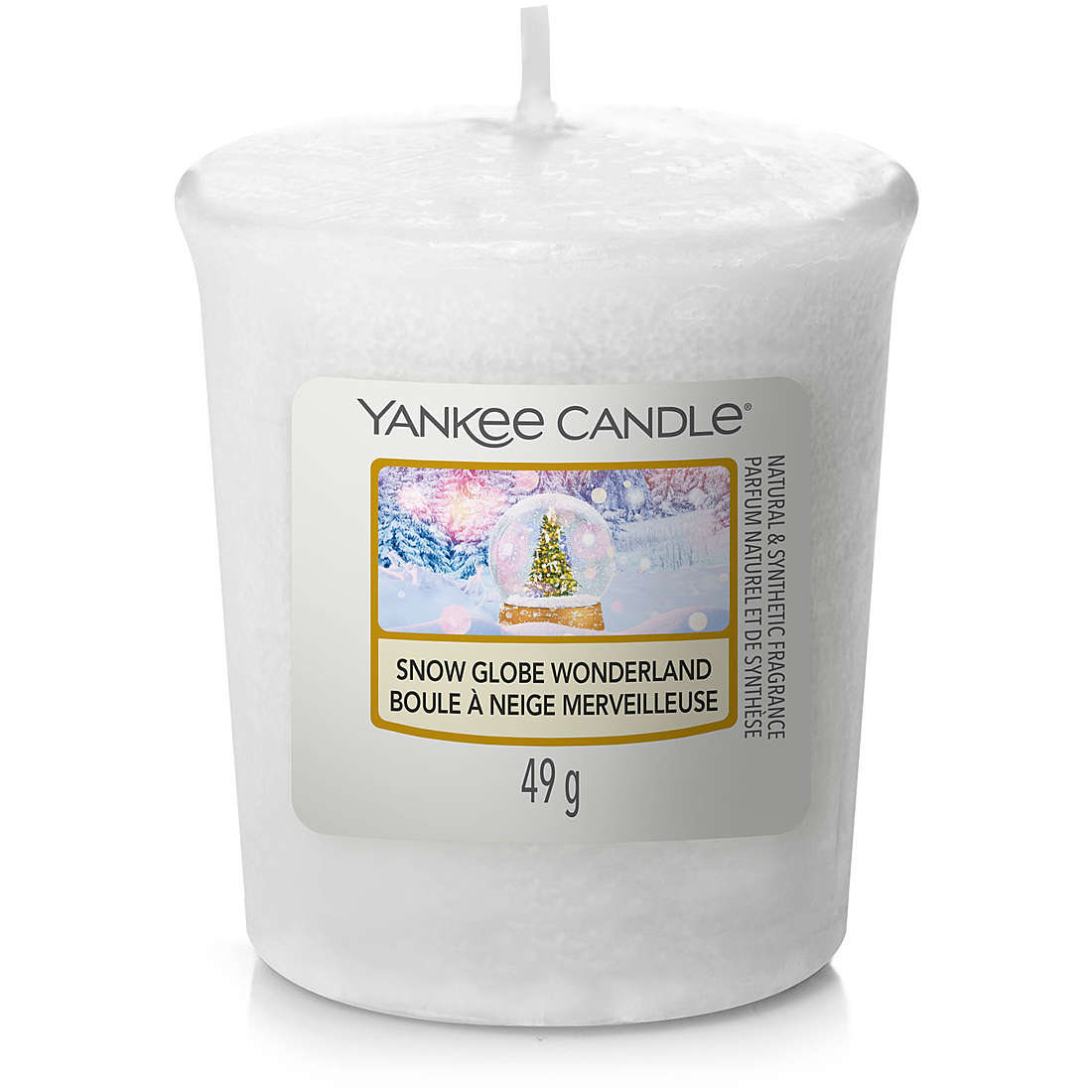 Candela Yankee Candle Votiva Snow Globe Wonderland colore Bianco 1721037E