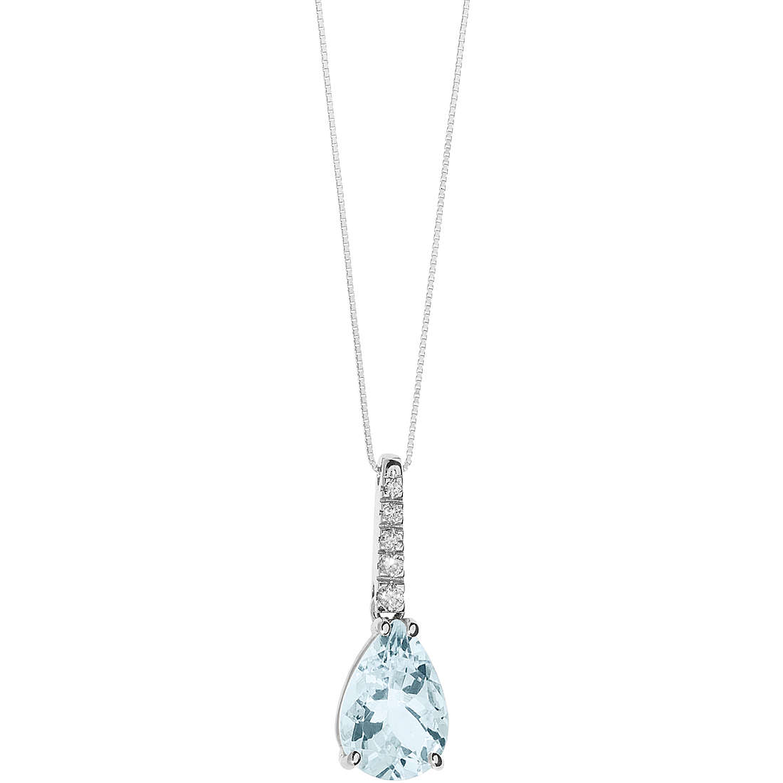 collana Diamante, Acquamarina gioiello Comete Azzurra caratura 0,06ct GLQ 277