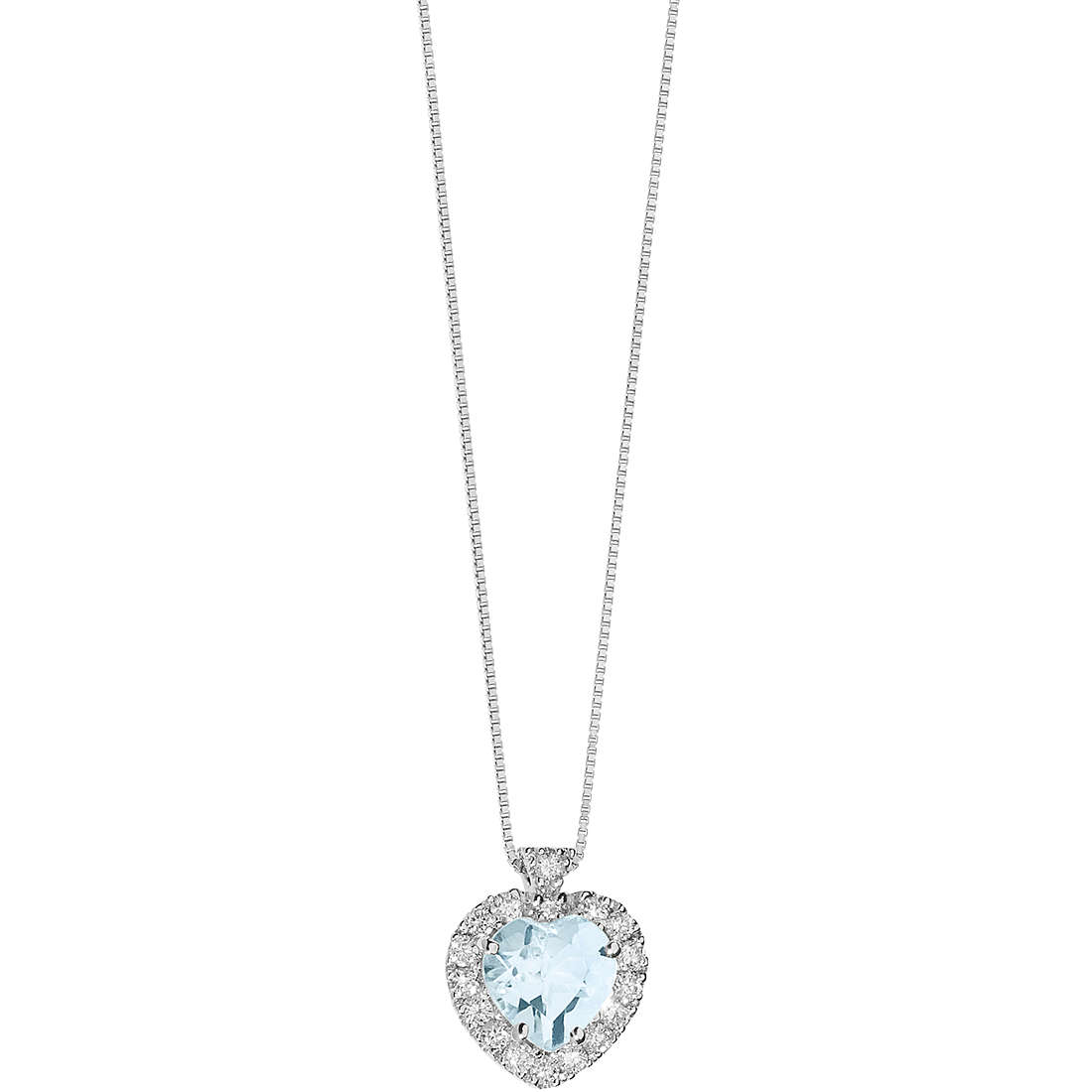 collana Diamante, Acquamarina gioiello Comete Azzurra caratura 0,12ct GLQ 276