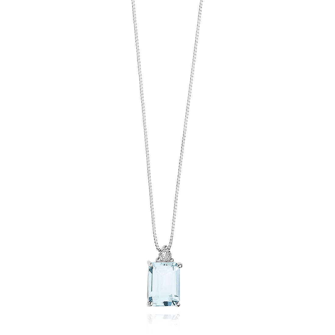 collana Diamante, Acquamarina gioiello GioiaPura Oro e Diamanti caratura 0,01ct GIPCME640