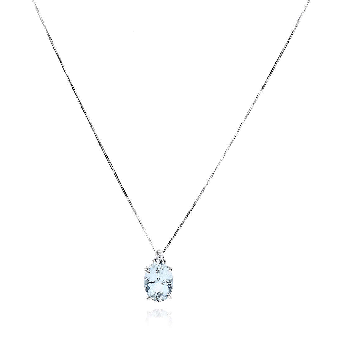 collana Diamante, Acquamarina gioiello GioiaPura Oro e Diamanti caratura 0,01ct GIPCMO640