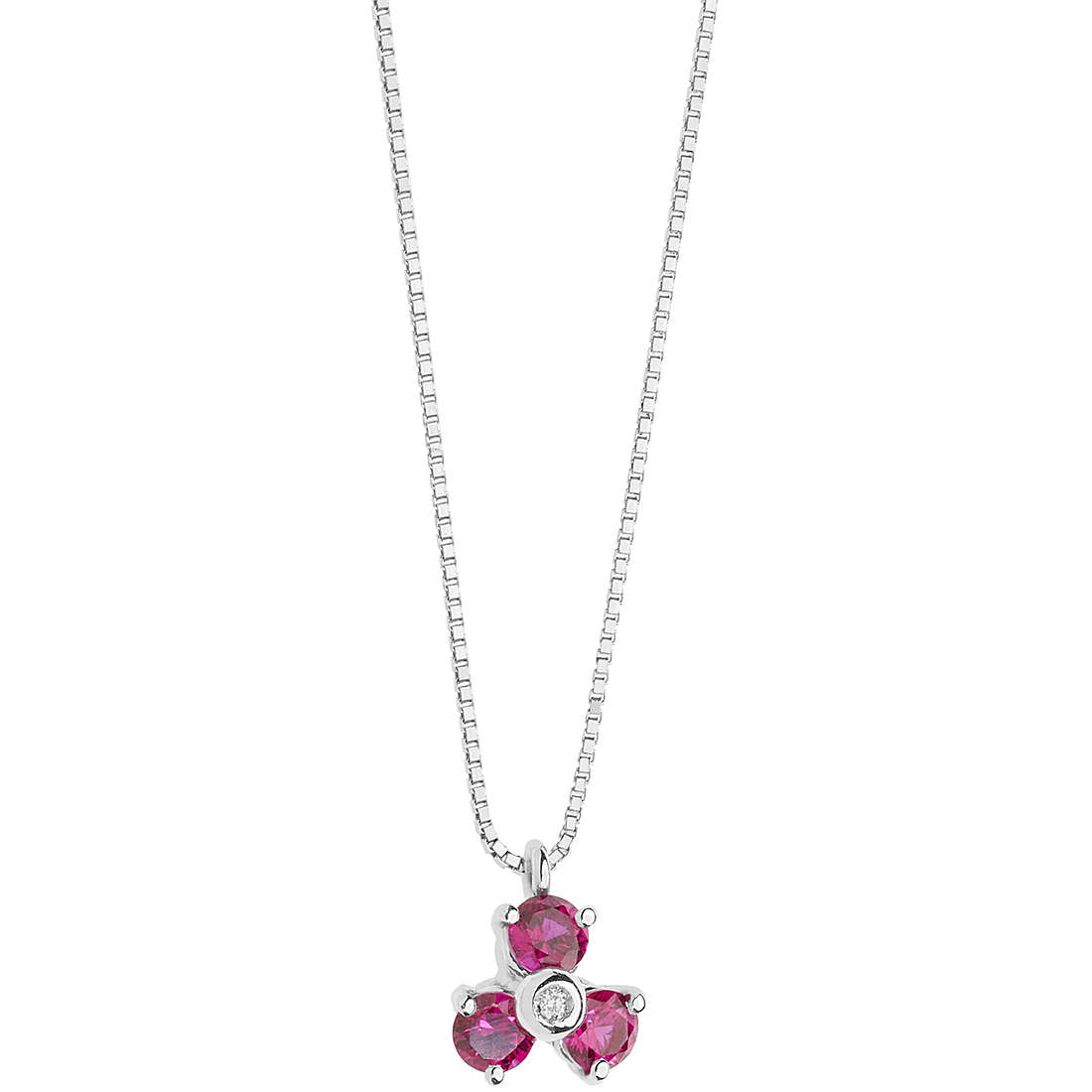collana Diamante, Rubino gioiello Comete Storia di Luce caratura 0,10ct GLB 1511