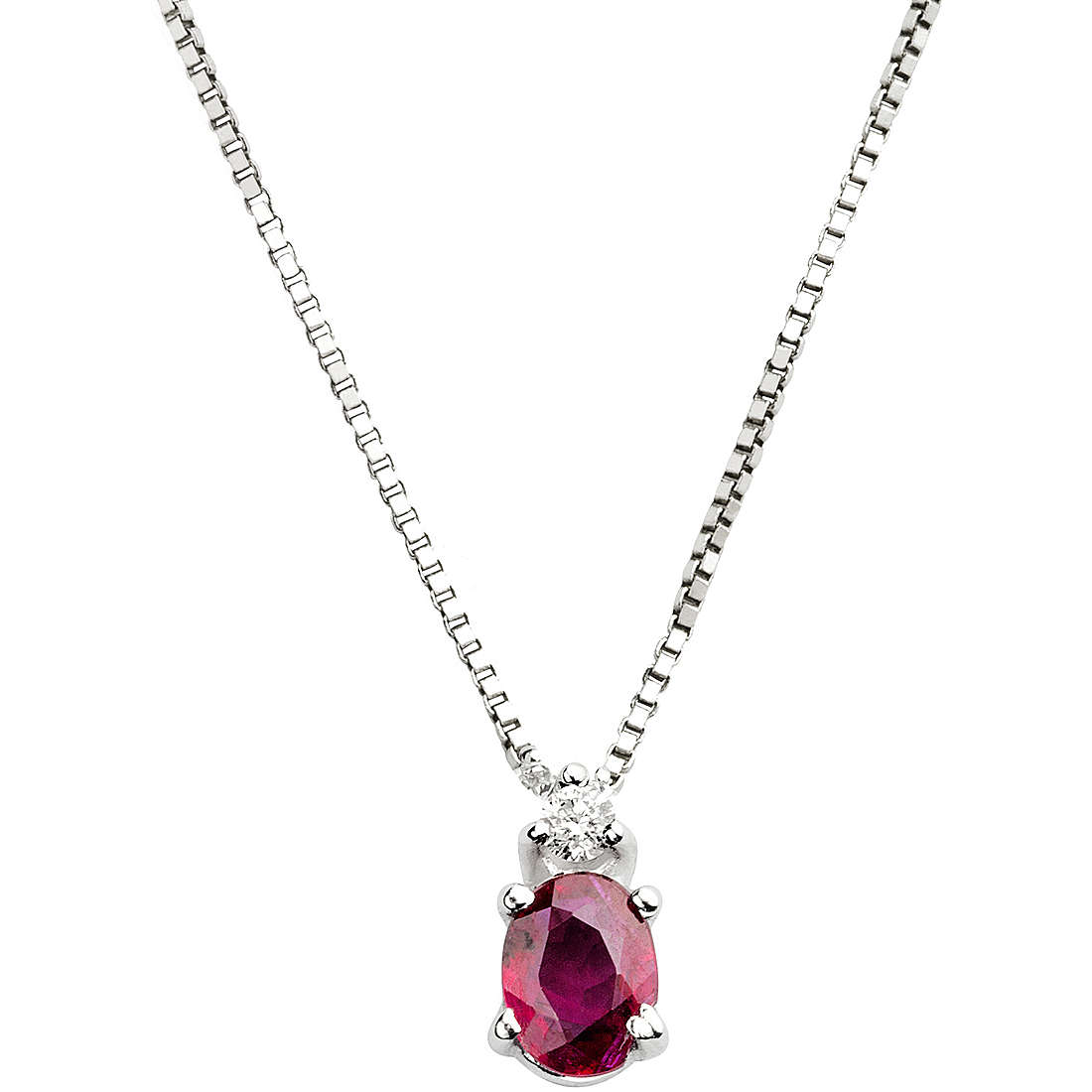 collana Diamante, Rubino gioiello GioiaPura Oro e Diamanti caratura 0,01ct GIPCR40