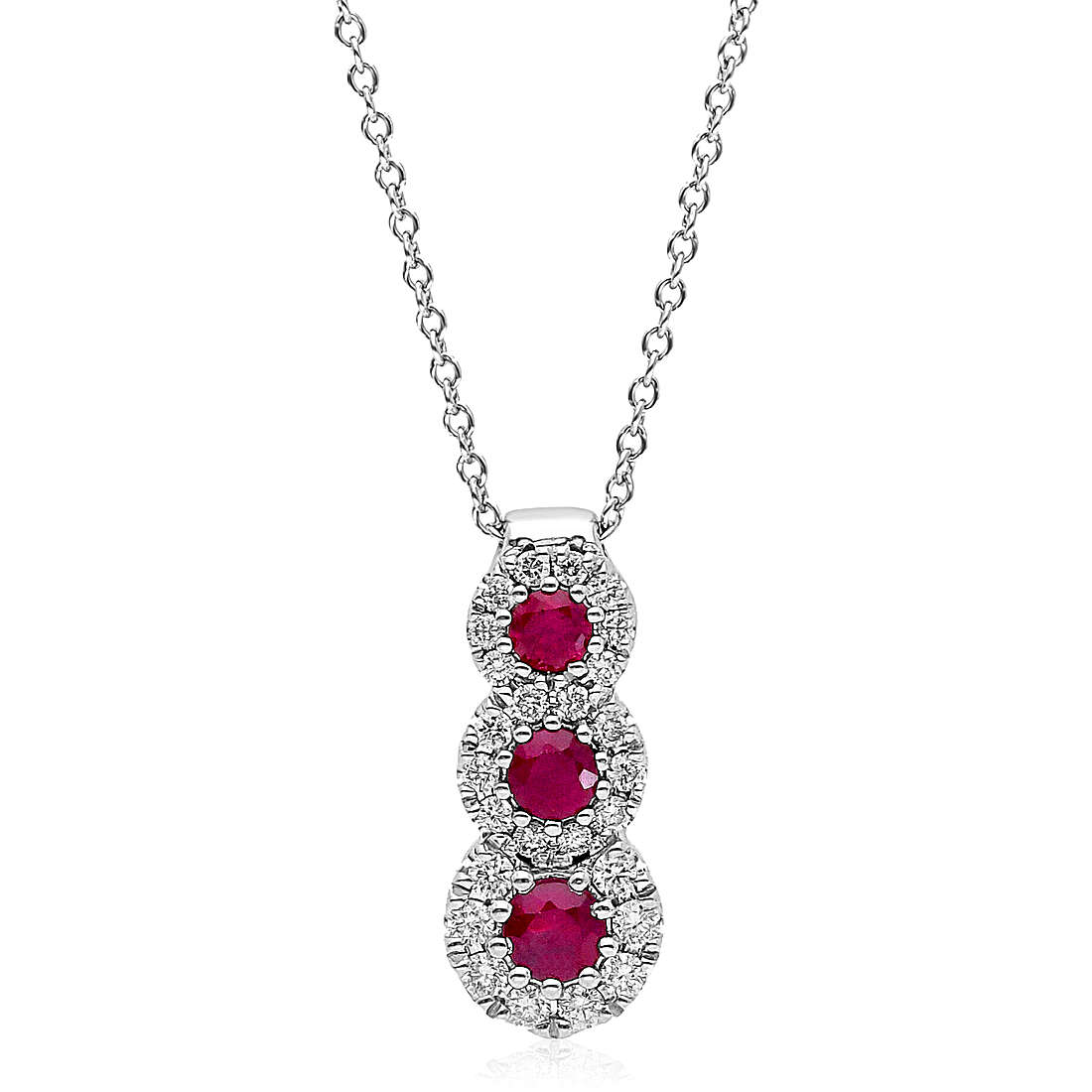 collana Diamante, Rubino gioiello GioiaPura Oro e Diamanti caratura 0,13ct 234402