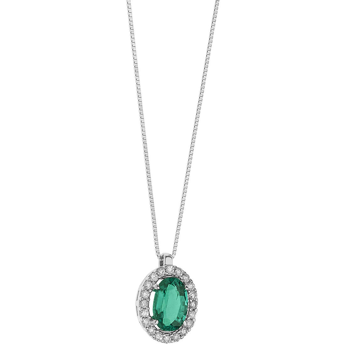 collana Diamante, Smeraldo gioiello Comete Storia di Luce caratura 0,08ct GLB 1432