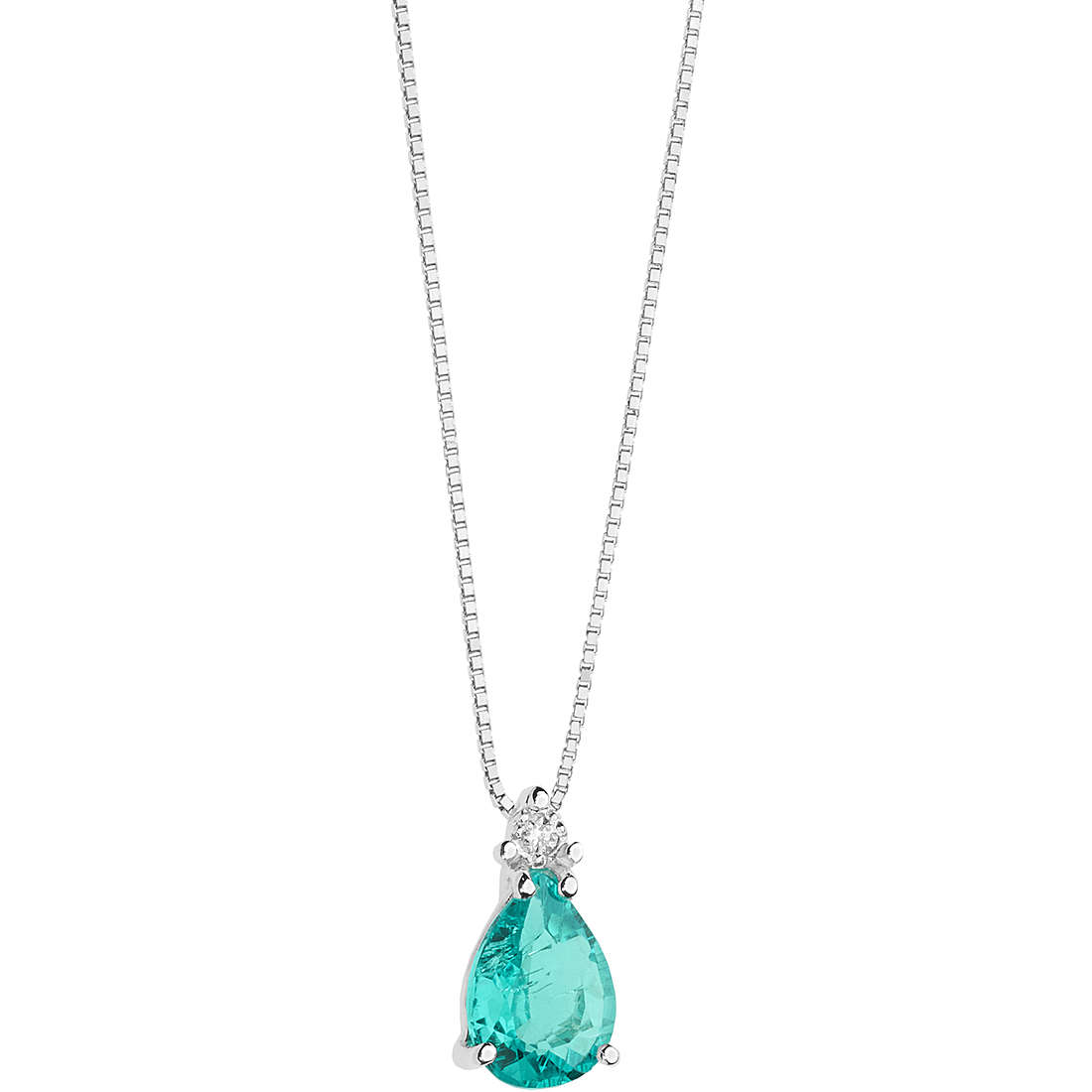 collana Diamante, Smeraldo gioiello Comete Storia di Luce caratura 0,10ct GLB 1507