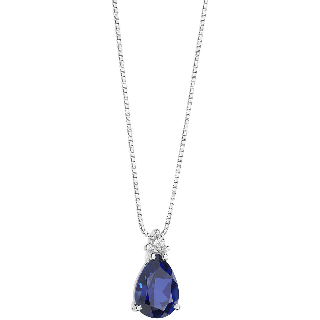 collana Zaffiro, Diamante gioiello Comete Storia di Luce caratura 0,10ct GLB 1506