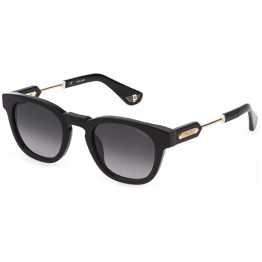 occhiali da sole Police neri forma Tonda SPLF700700