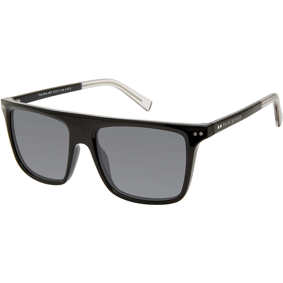 occhiali da sole Privé Revaux neri forma Rettangolare 20552880755M9