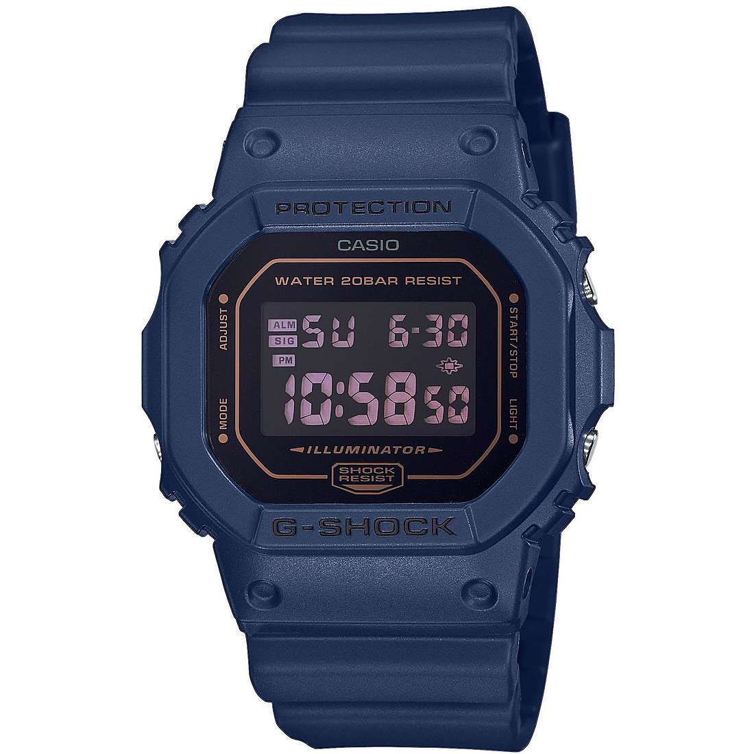 orologio G-Shock 5600-FACE Blu multifunzione uomo DW-5600BBM-2ER