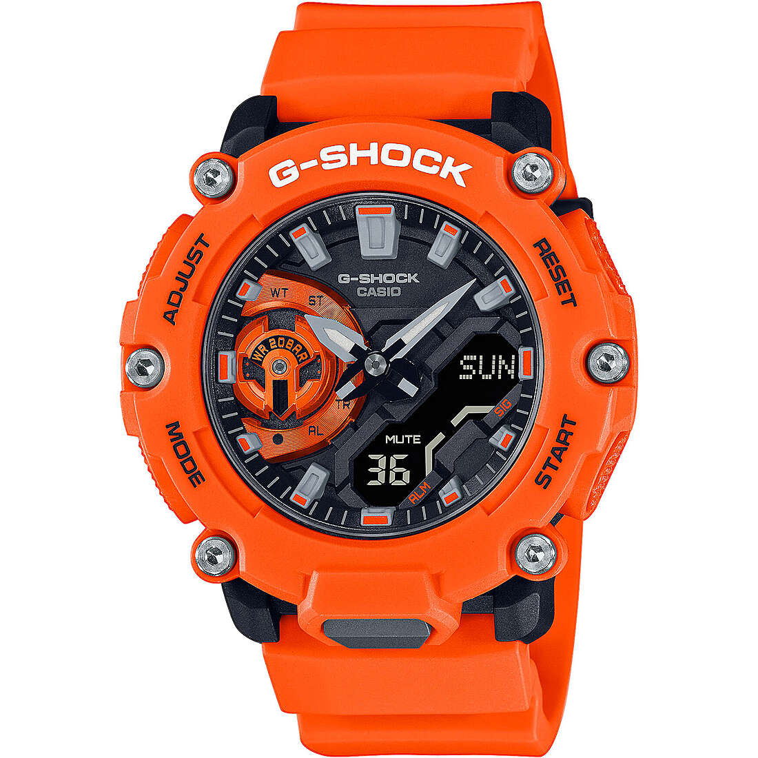 orologio G-Shock Gs Basic Arancione multifunzione uomo GA-2200M-4AER