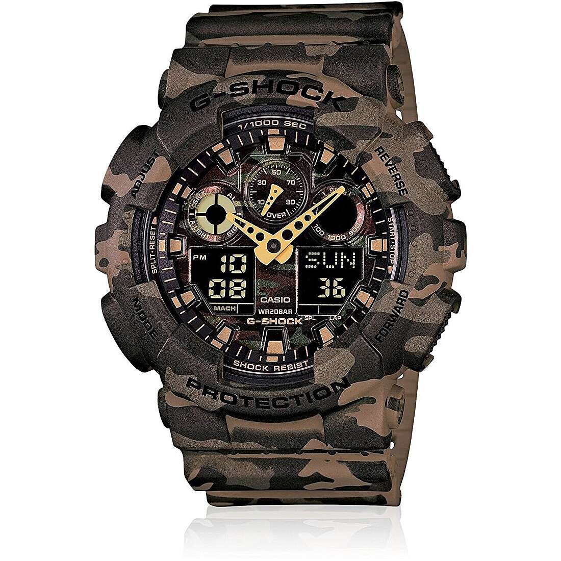 orologio G-Shock Gs Basic Camouflage digitale uomo GA-100CM-5AER