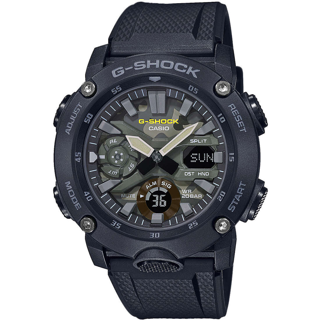 orologio G-Shock Gs Basic Nero multifunzione uomo GA-2000SU-1AER