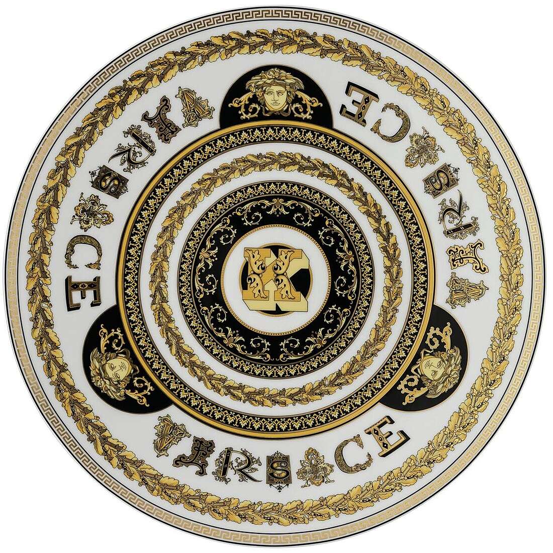 Piatto Porcellana Versace Virtus Alphabet 19335-403741-10263